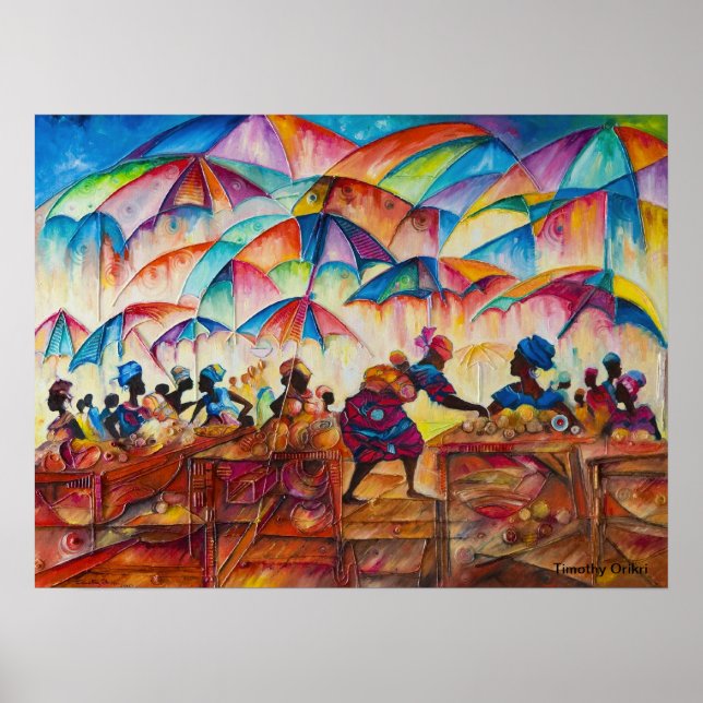 African Marketplace II Canvas Print Poster (Vorne)