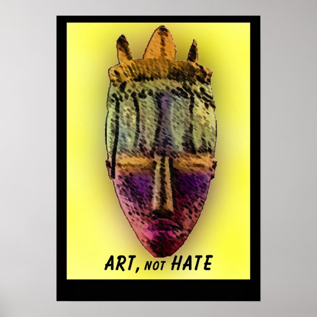 AFRICAN-MASK-Gelb-Druckplakat Poster (Vorne)