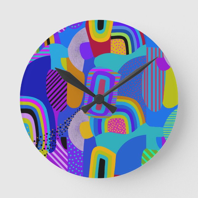 African Maximalist Landscape Map Runde Wanduhr (Vorderseite)
