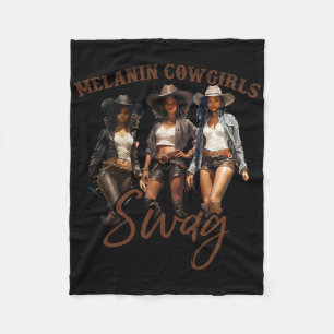 African Melanin Cowgirl Swag Black History Melanin Fleecedecke