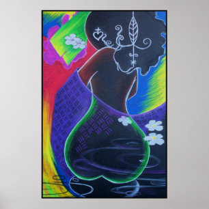 African Moon - Miami Tile Print Poster