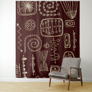 African Motif Print Wandteppich