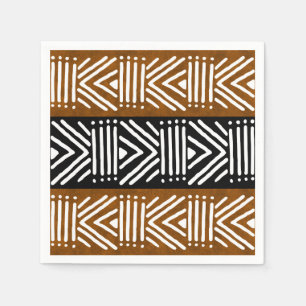 African Mud Cloud Bogolan Designer Paper Napkins Serviette