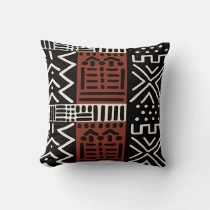 African Mudcloth Bogolan Designer Throw Kissen