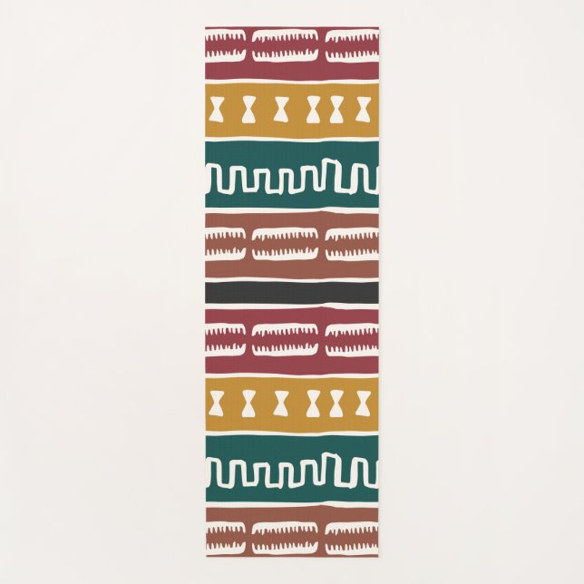 African Mudcloth Rastafarian Yogamatte (Vorderseite)