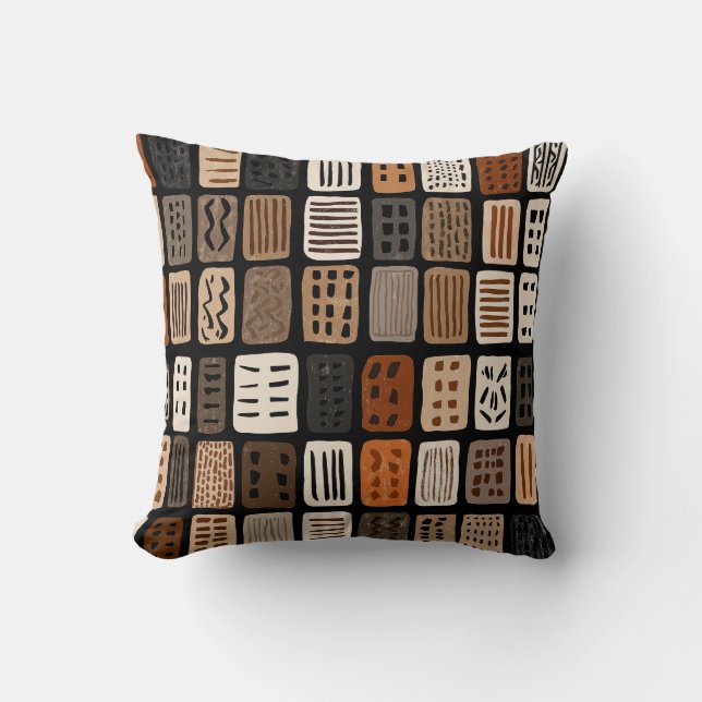 African mudcloth textile designs in a grid kissen (Vorderseite)