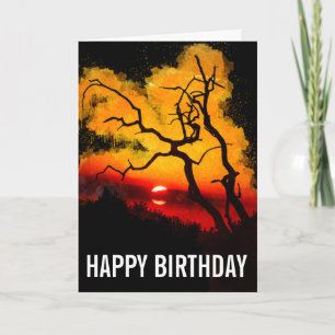 African Nightsky Sunset Birthday Card Karte