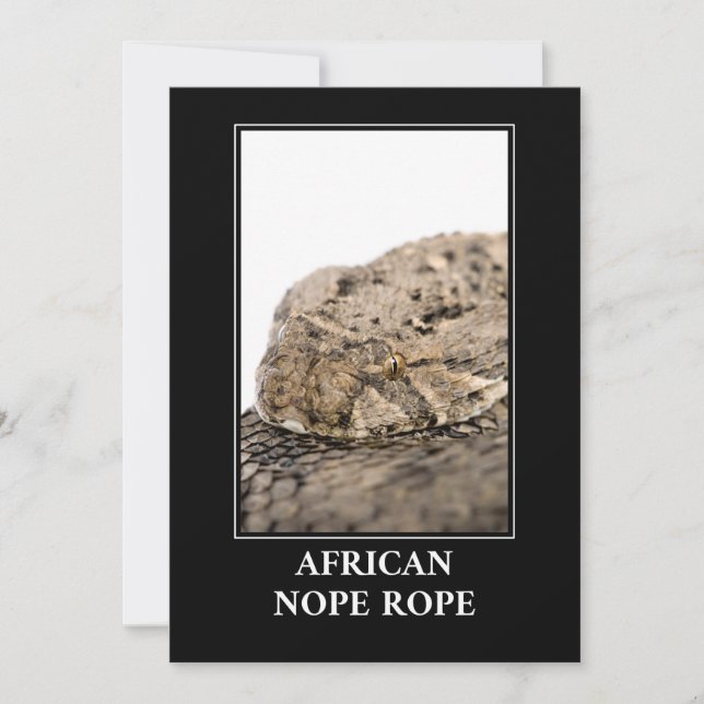 African Nope Rope - Puff adder Snake Danger Einladung (Vorderseite)