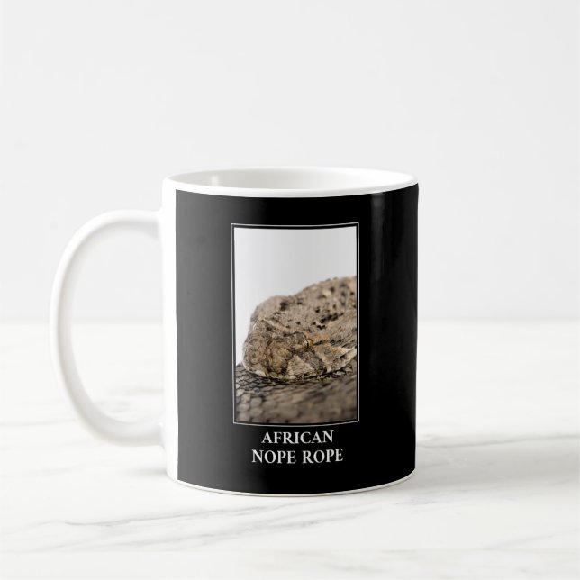 African Nope Rope - Puff adder Snake Danger Kaffeetasse (Links)