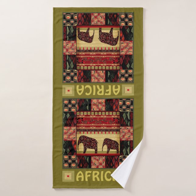 African Patchwork Badhandtuch Set (Badehandtuch)