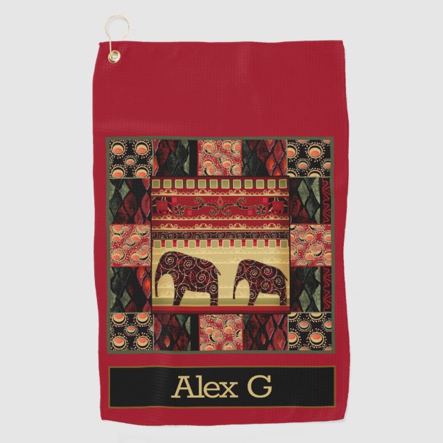 African Patchwork Golfhandtuch (Vorderseite)