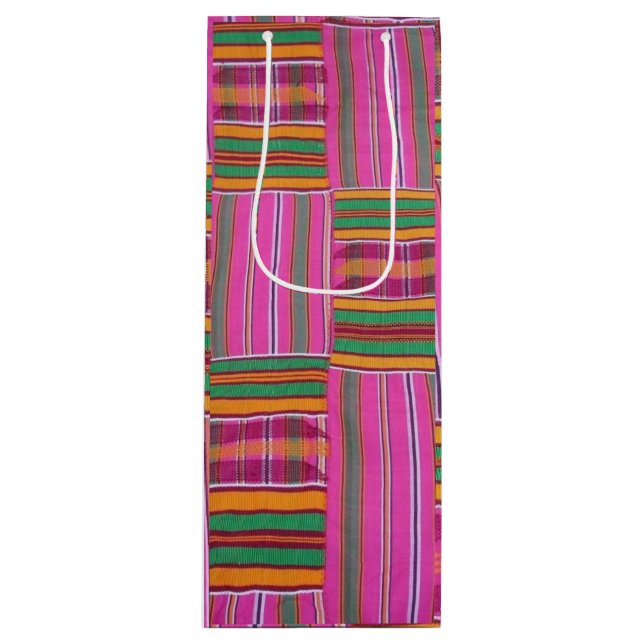 African Pattern Wine Gift Bag Geschenktüte Für Weinflaschen (Vorderseite)