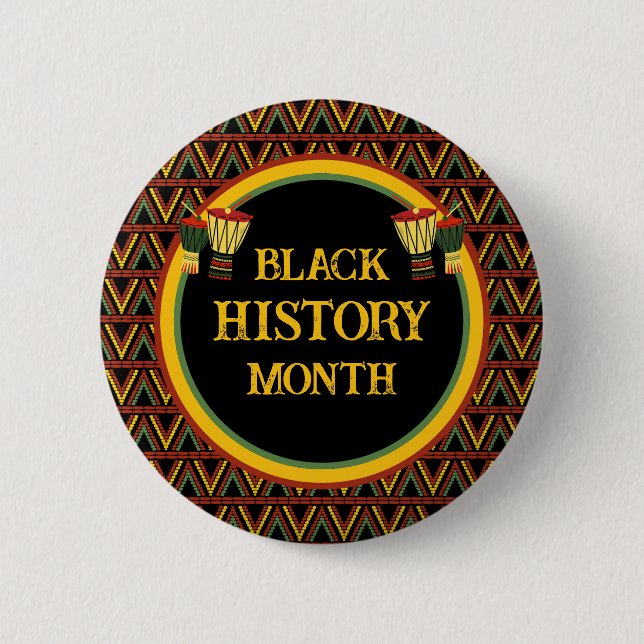 African Patterns Black History Month Celebration Button (Vorderseite)