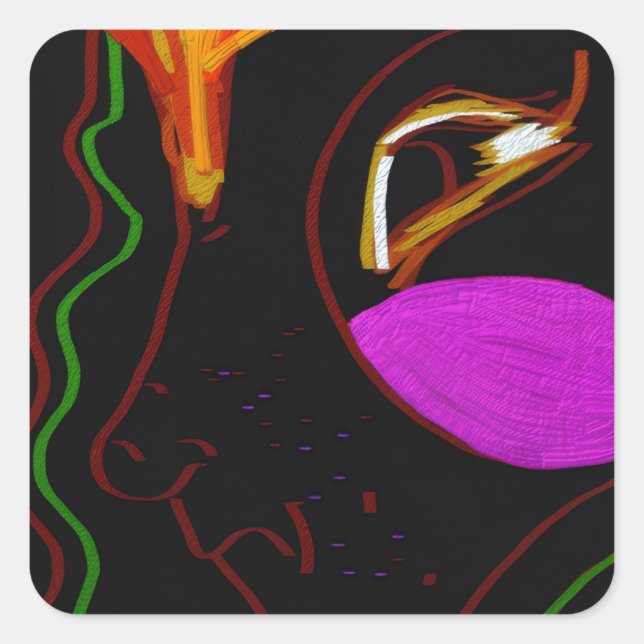 African Phoenix Rising Square Stickers (Vorderseite)