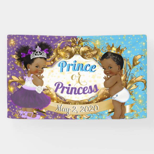 African Prince oder Princess Lila & Blue Elegante Banner (Horizontal)