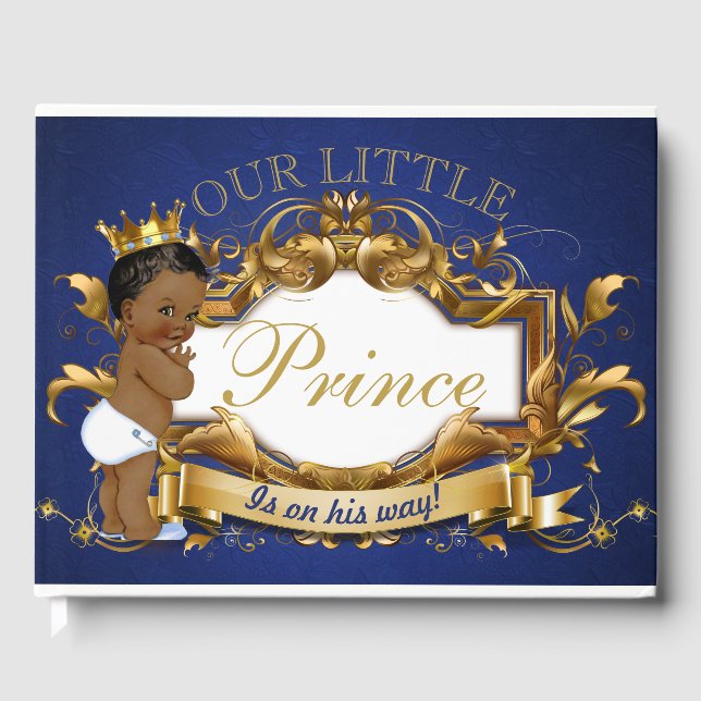 African Prince Royal Baby Shower Elegant Gästebuch (Vorderseite)