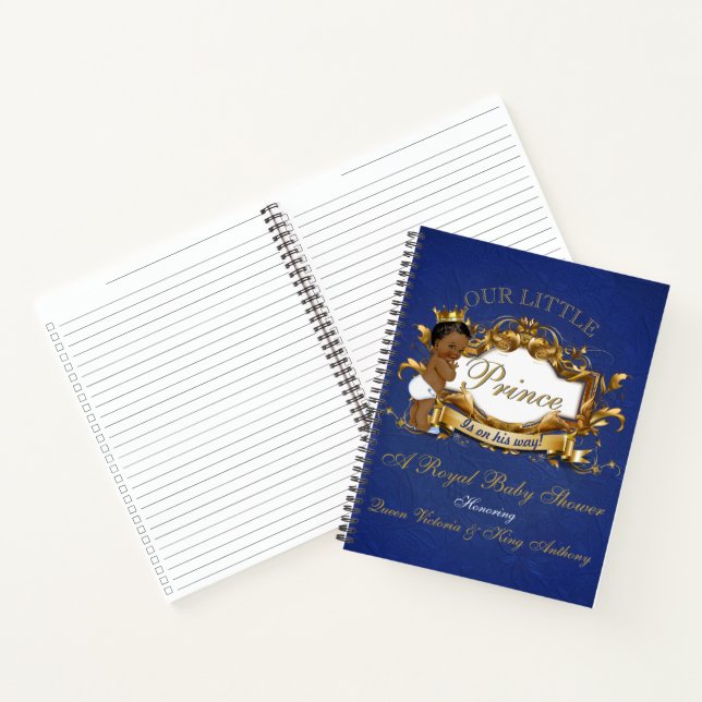 African Prince Royal Baby Shower Elegante Guest Bo Notizbuch (Innenseite)