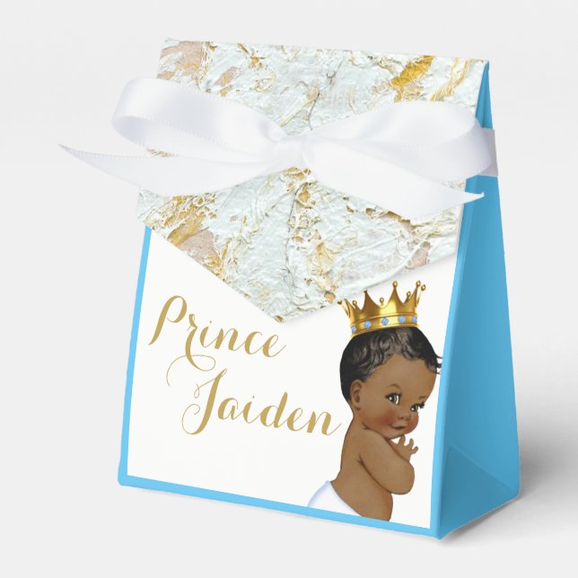 African Prince Royal Blue|EXTRAVAGANT Baby Showzel Geschenkschachtel (Vorderseite)