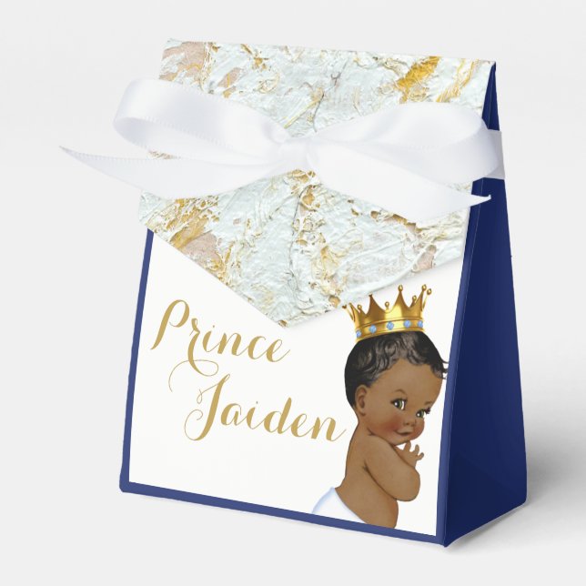 African Prince Royal Blue|EXTRAVAGANT Baby Showzel Geschenkschachtel (Vorderseite)