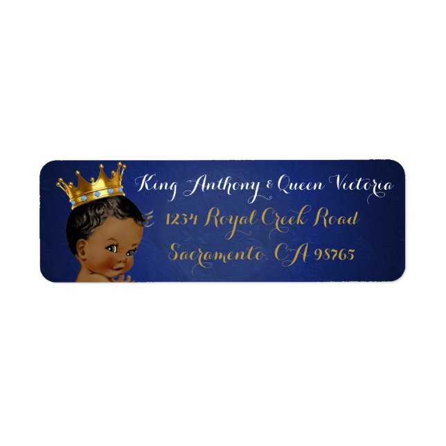 African Prince Royal Blue & Gold Mailing Labels (Vorne)