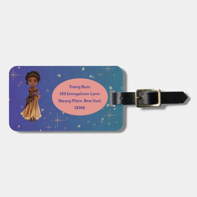 African princess luggage tag gepäckanhänger (Vorderseite horizontal)