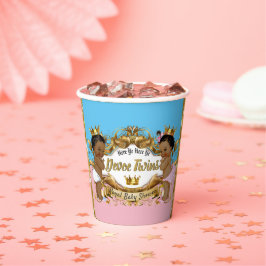 African Princess Pink & Blue| Gold Glitzern Pappbecher