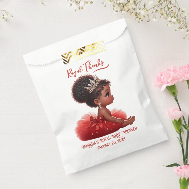 African Princess Royal Baby Shower Elegant Red Geschenktütchen (Versiegelt)