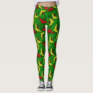African Print Bold Ankara Floral Gemustert Leggings