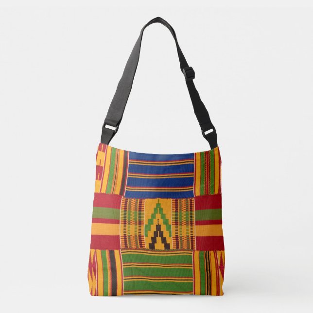 African Print Crossbody Bag Tragetaschen Mit Langen Trägern (Vorderseite)