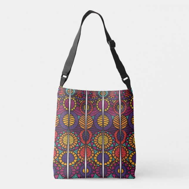 African Print Crossbody Bag Tragetaschen Mit Langen Trägern (Rückseite)