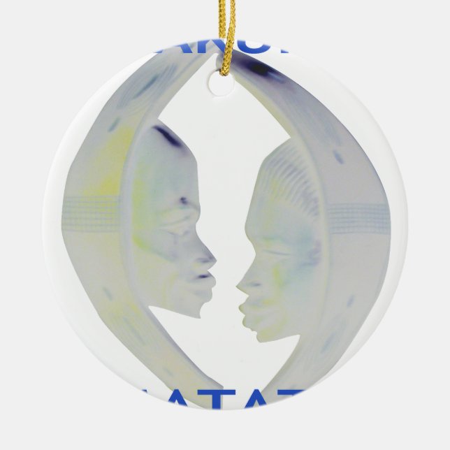 African Print Hakuna Matata Design Keramik Ornament (Vorne)