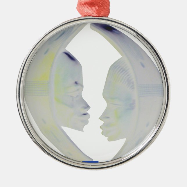 African Print Hakuna Matata Design Silbernes Ornament (Vorne)