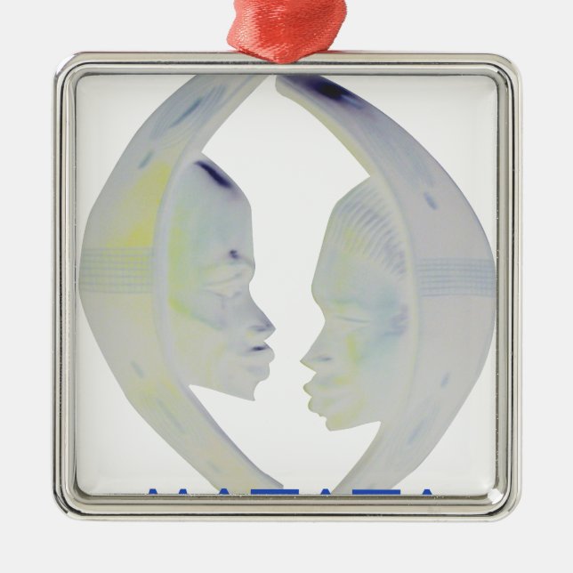 African Print Hakuna Matata Design Silbernes Ornament (Vorne)