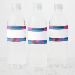 African Print Water Bottel Label Wasserflaschenetikett