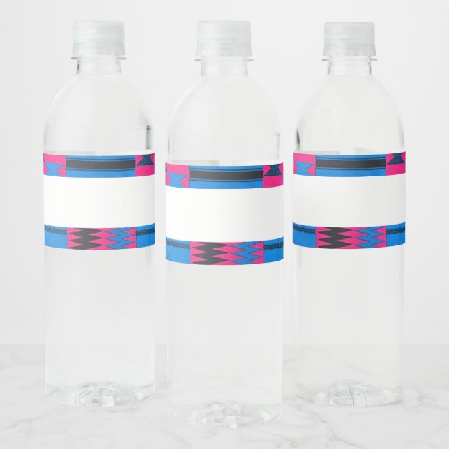 African Print Water Bottel Label Wasserflaschenetikett (Flaschen)