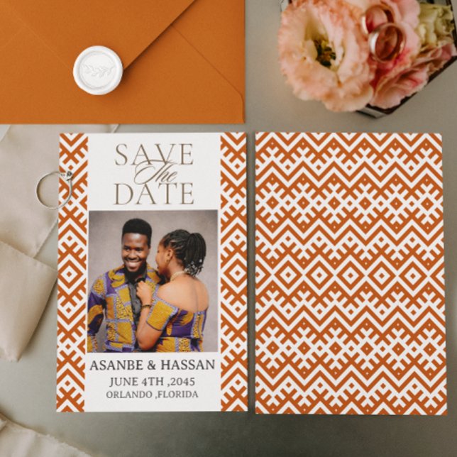 African Print  with Photo Wedding Save The Date   (Von Creator hochgeladen)