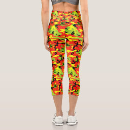 African Proud - Yoga Rasta Camouflage Capri Leggings