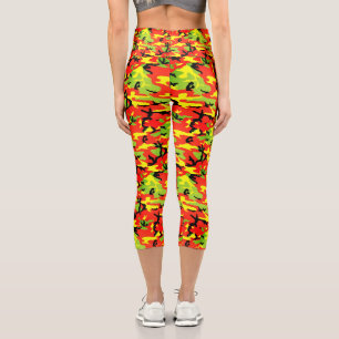 African Proud - Yoga Rasta Camouflage Capri Leggings