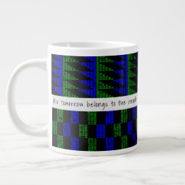 African Proverb Grunge Blue Green Kente SK11 Jumbo-Tasse