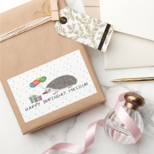 African Pygmy Igel Animal - Happy Birthday Rechteckiger Aufkleber