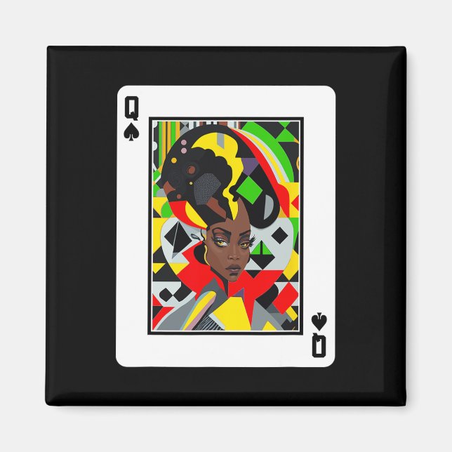 African Queen Card Melanin Black Pride Blm Junetee Magnet (Vorne)