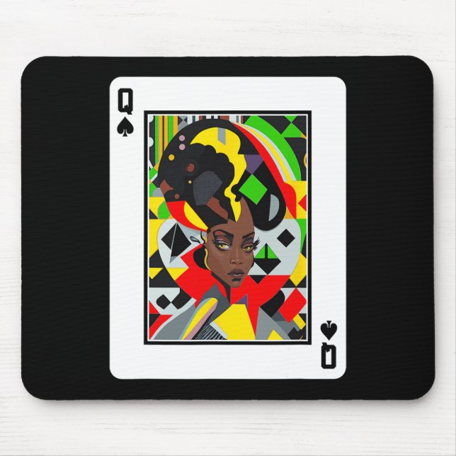 African Queen Card Melanin Black Pride Blm Junetee Mousepad (Vorne)