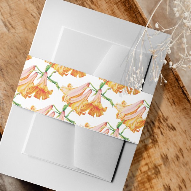 African Queen lily orange pink art gemustert Einladungsbanderole (Von Creator hochgeladen)