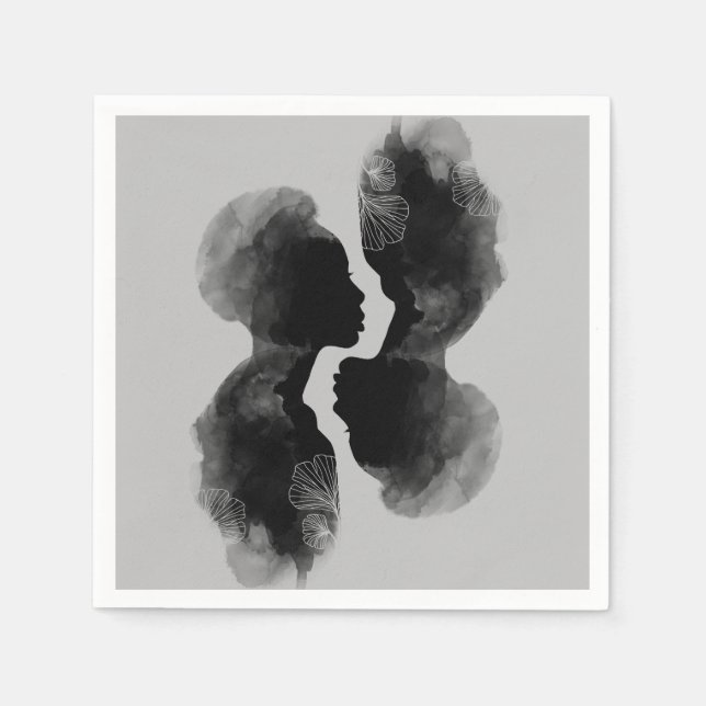 African Queen Silhouette Art Paper Napkin Serviette (Vorderseite)