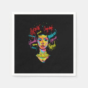 African Queen Strong Woman Black History Month Pro Serviette