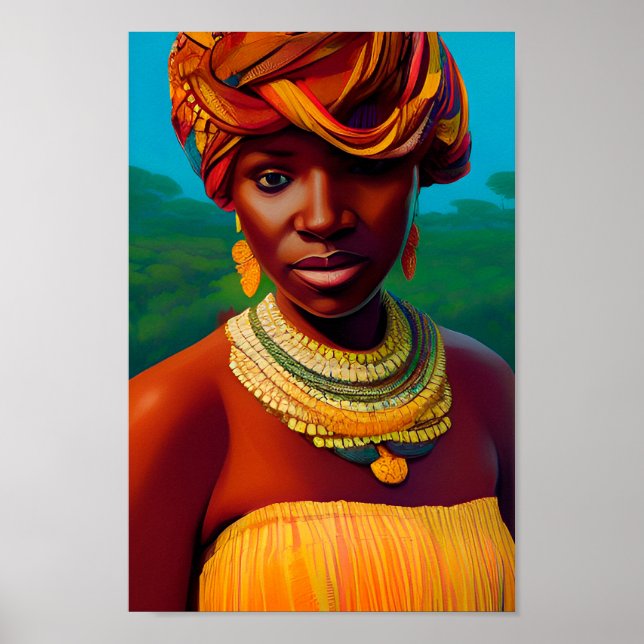 African Queens African Art Black Woman Art African Poster (Vorne)