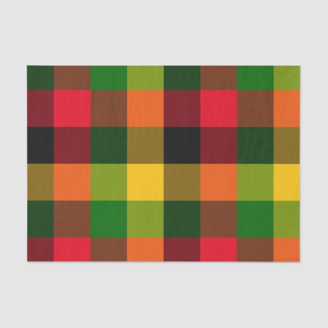  African Rasta Reggae Colours Plaid Pattern Design Seidenpapier (Vorderseite)