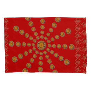 African Red Polka dot design Duvet Kissenbezug