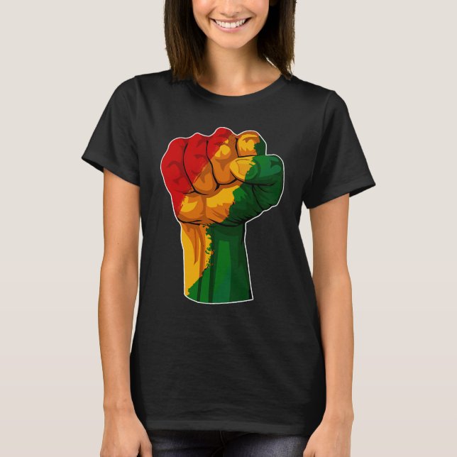 African Rising Hand Fist Black History Month BLM A T-Shirt (Vorderseite)