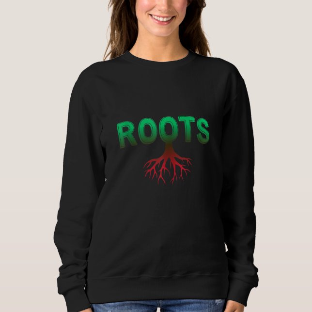 African Roots Powerful Tree Cool Black History Mon Sweatshirt (Vorderseite)